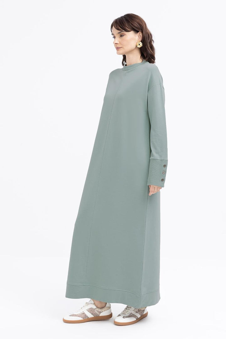 TLD Women Allday Defne Defne-headline Thick Ribbed Button Detailed Lycra Dress - Peachtree City