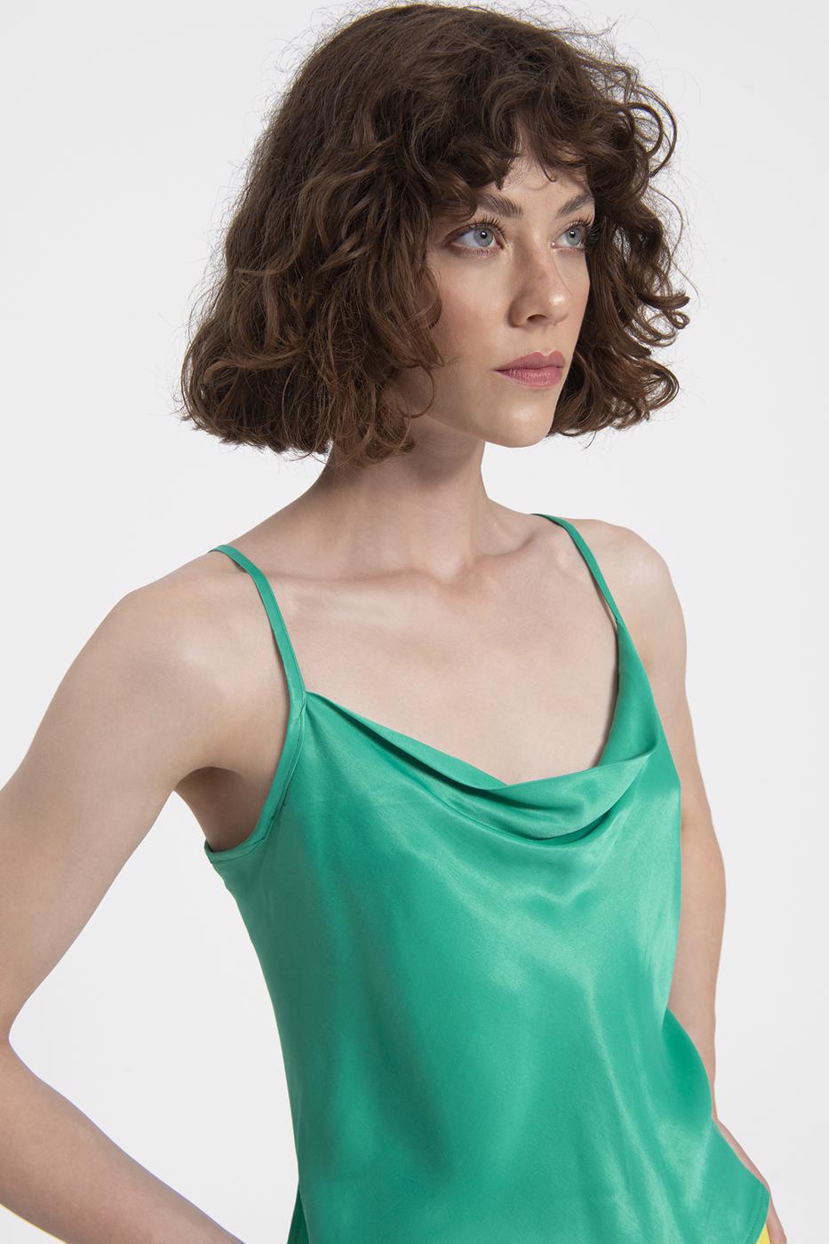 BSL Women Crow Neck Strapped Blouse - Wallasey