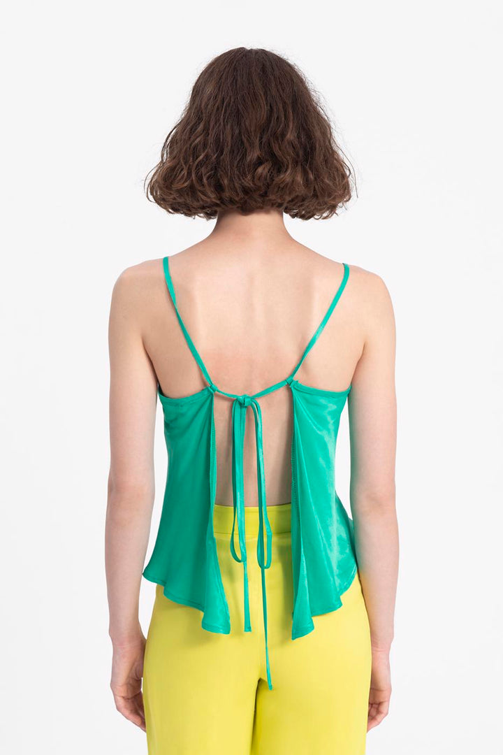 BSL Women Crow Neck Strapped Blouse - Wallasey
