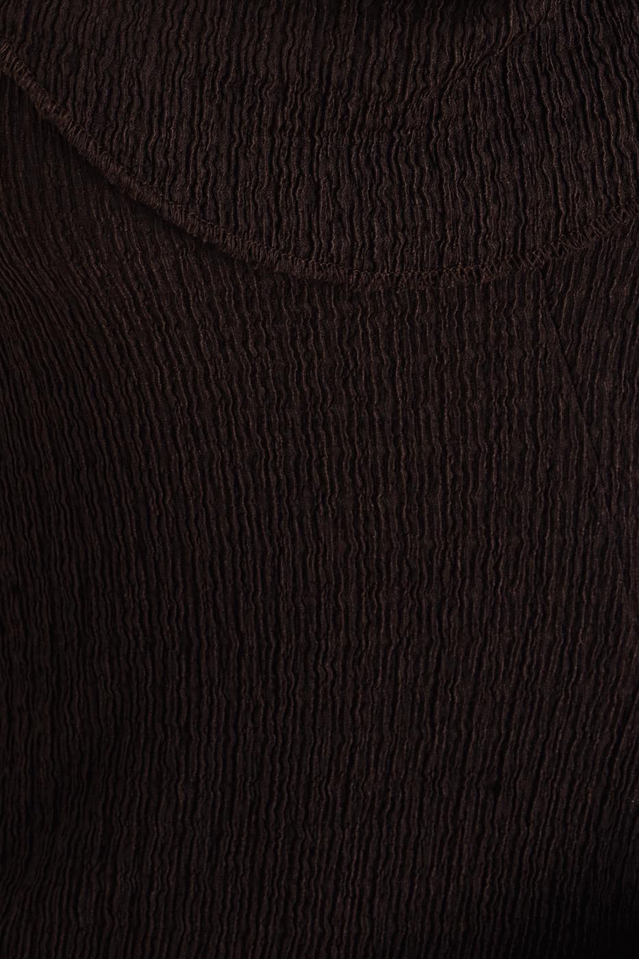 BSL Women Cowl Neck Textured Tie Detailed Blouse - Oyster Bay