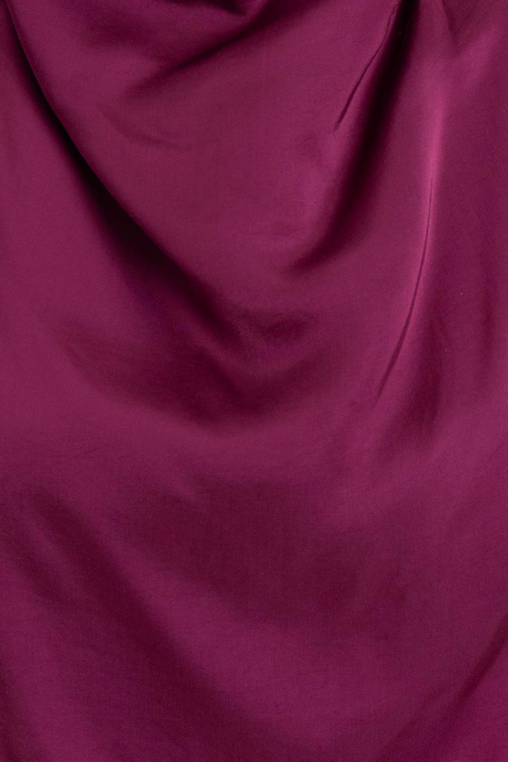 BSL Women Satin Blouse with Plunging Collar - Madison