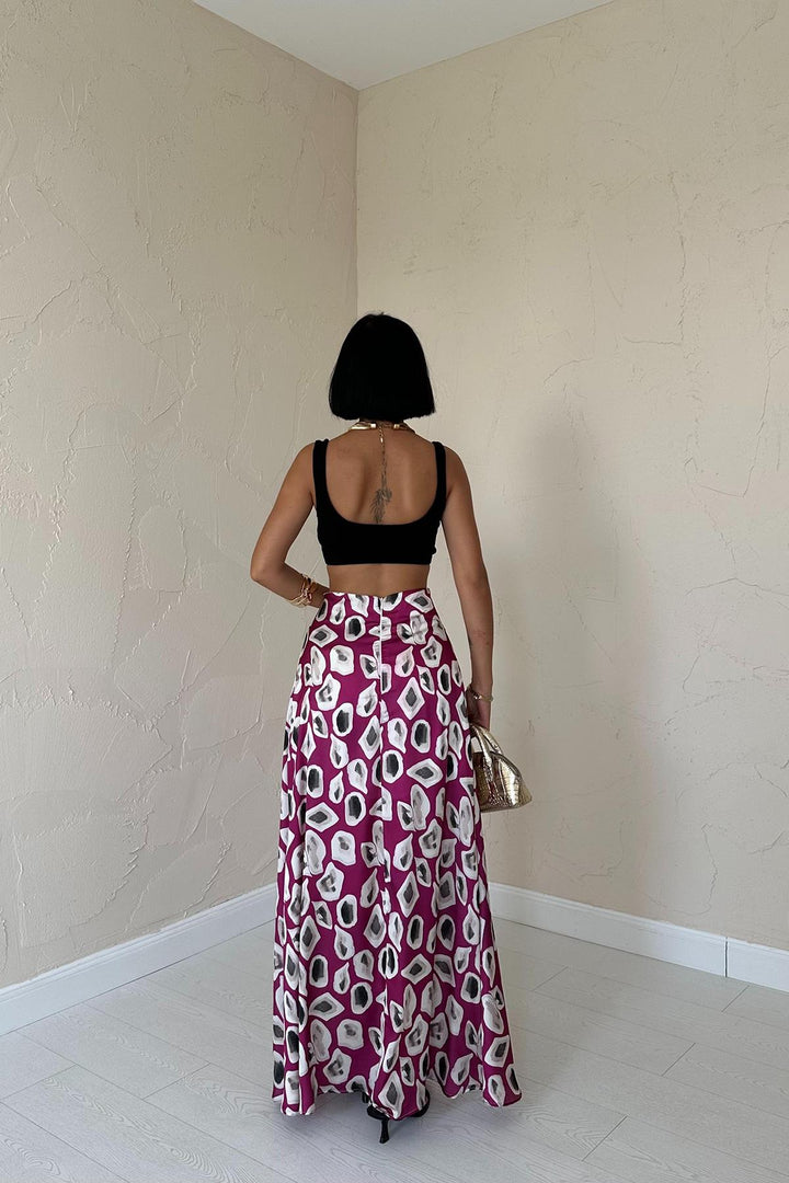ELS Patterned Skirt - Fuchsia - Greenock