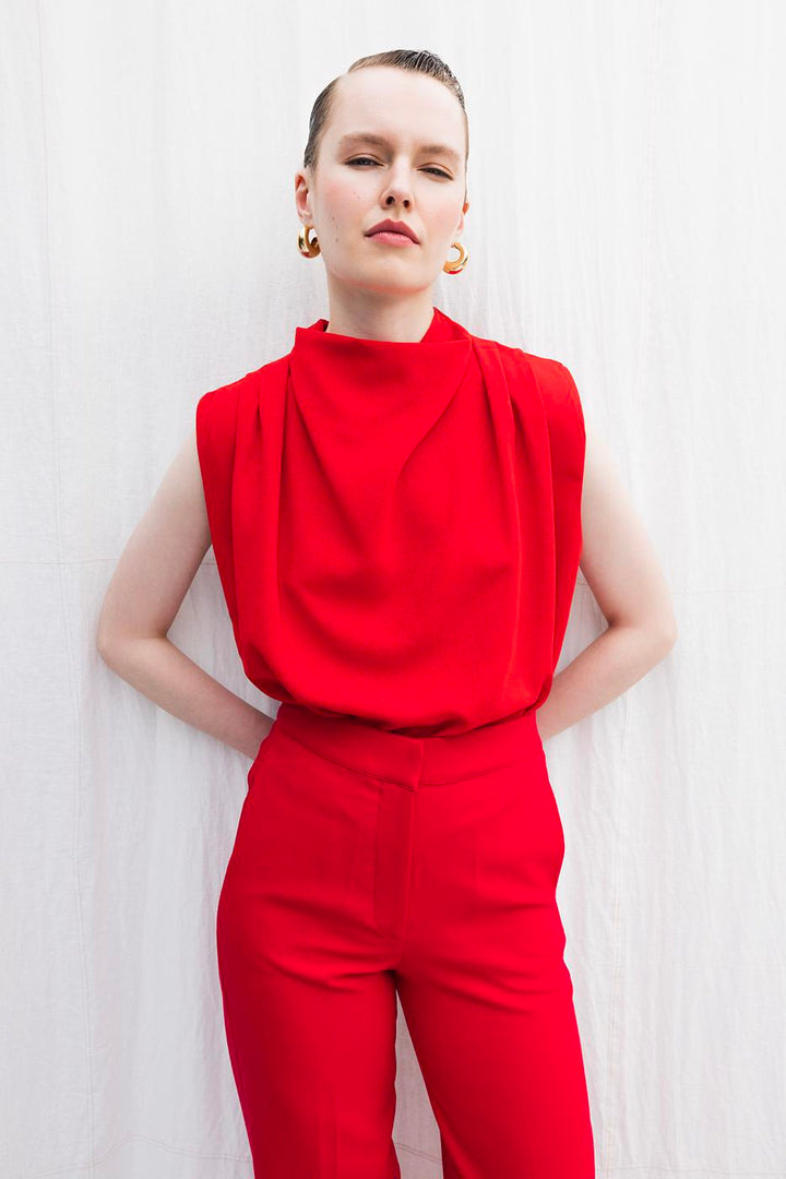 BSL Women High Collar Blouse - Smarhon