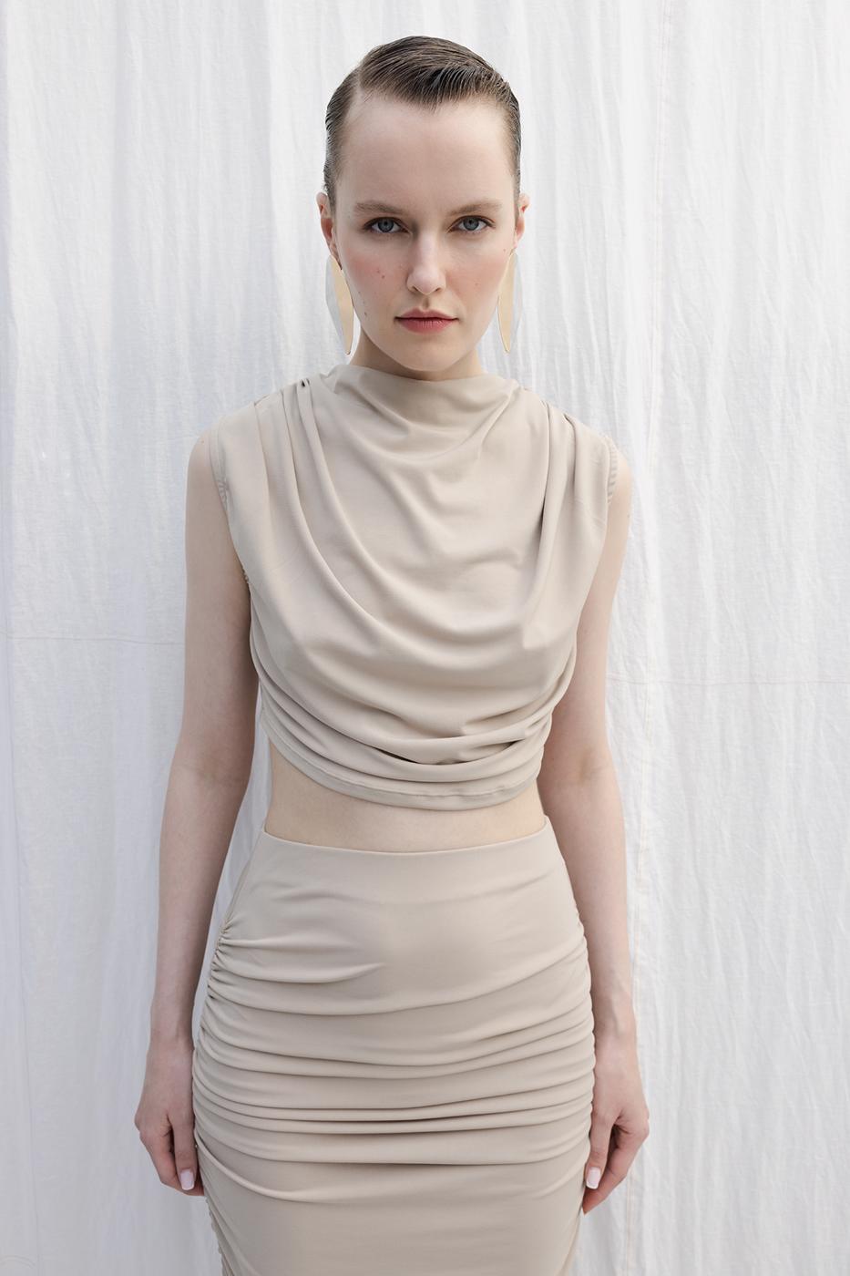 BSL Women Crop Blouse with High Collar - Capelle aan den IJssel