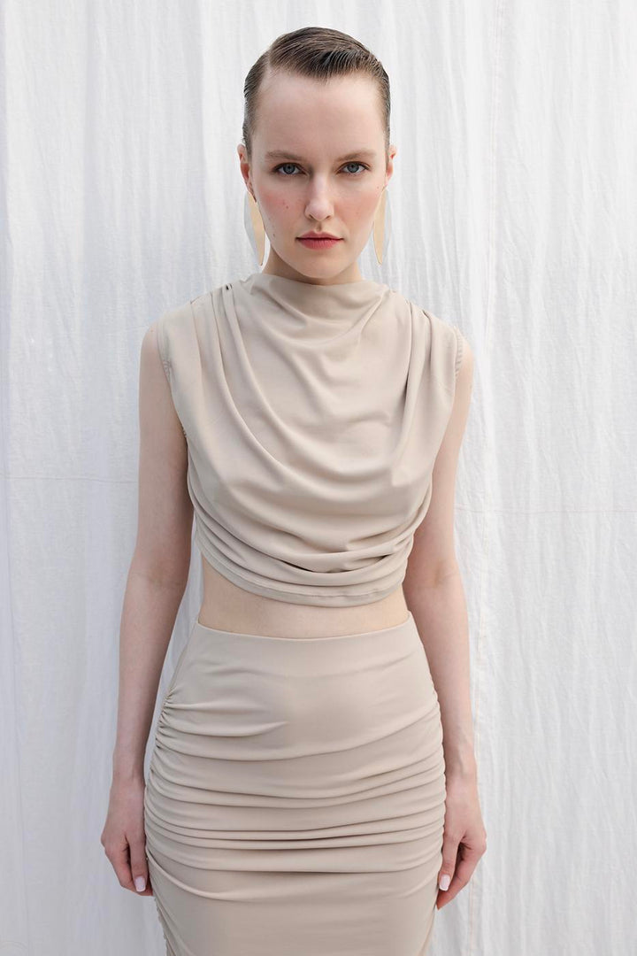 BSL Women Crop Blouse with High Collar - Capelle aan den IJssel