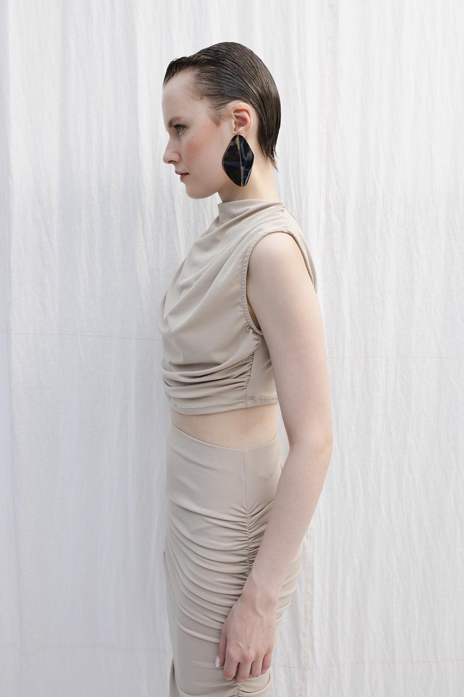 BSL Women Crop Blouse with High Collar - Capelle aan den IJssel