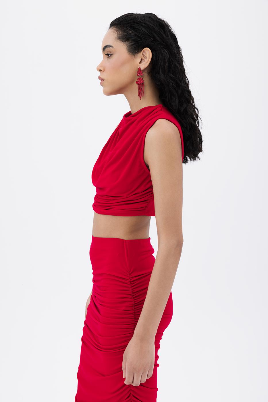 BSL Women Crop Blouse with High Collar - Genk