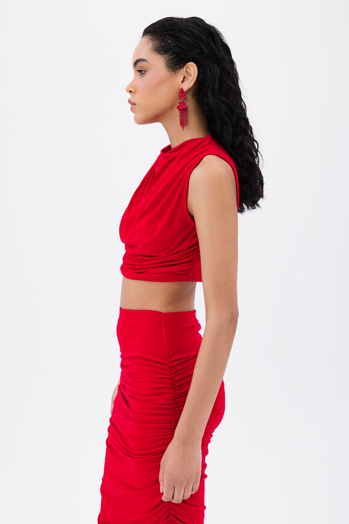 BSL Women Crop Blouse with High Collar - Genk