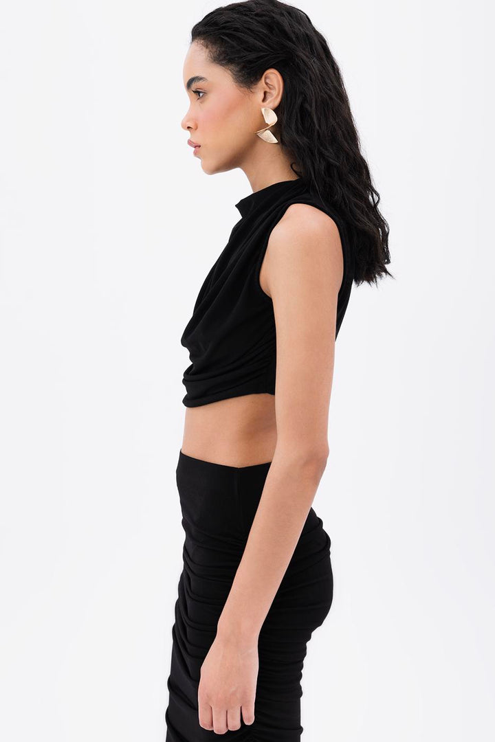 BSL Women Crop Blouse with High Collar - Wallasey