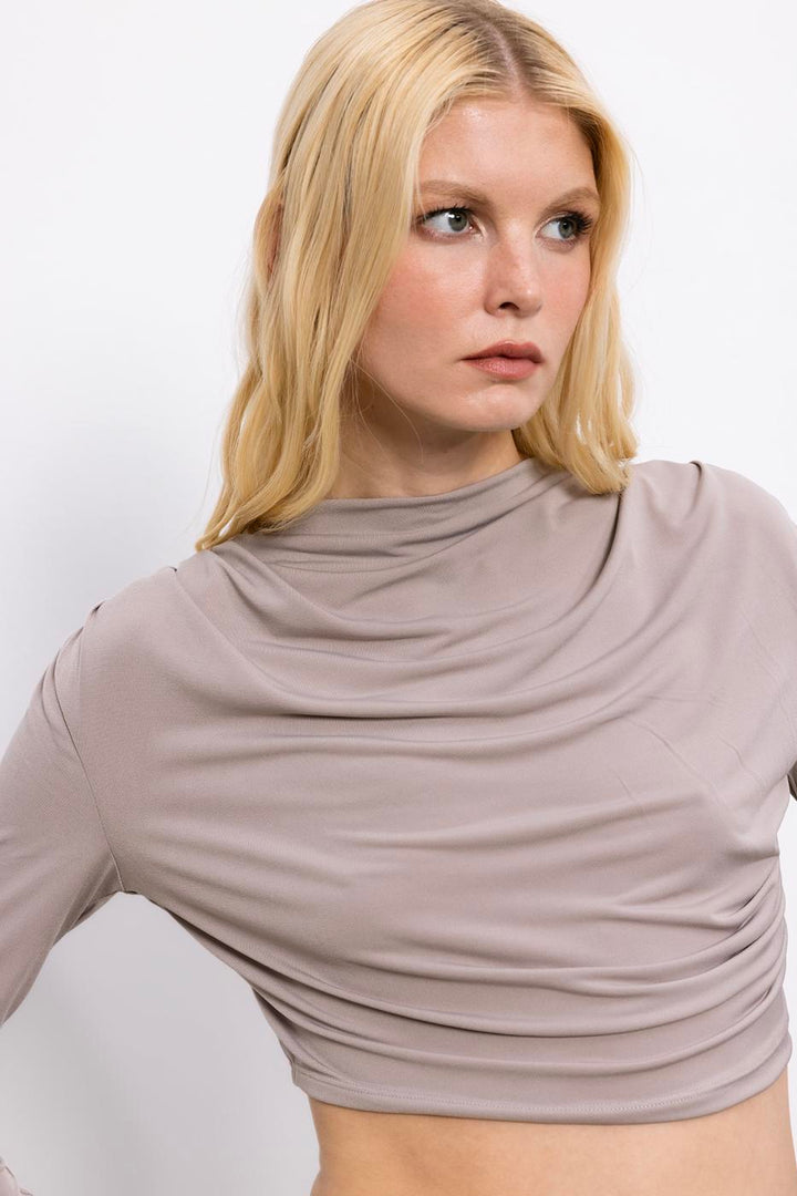 BSL Women Crop Blouse with High Collar - Sioux City