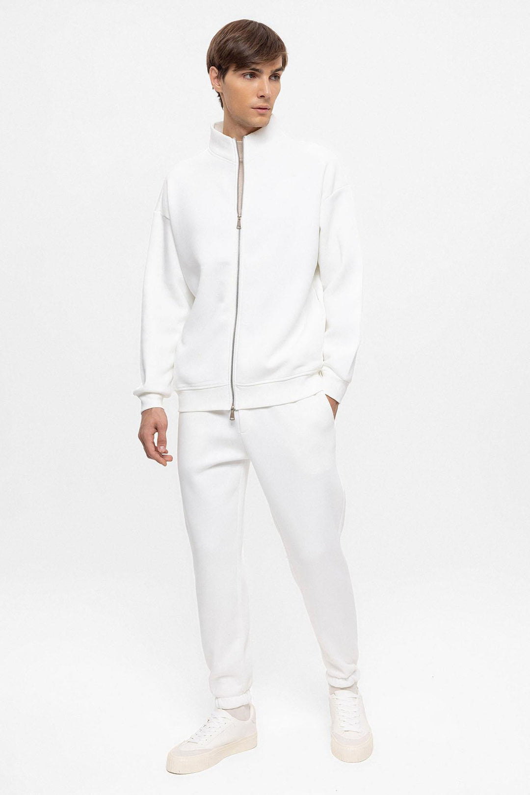 ANT High Collar Double Zipper Closure Men's Sweatshirt - Potomac
