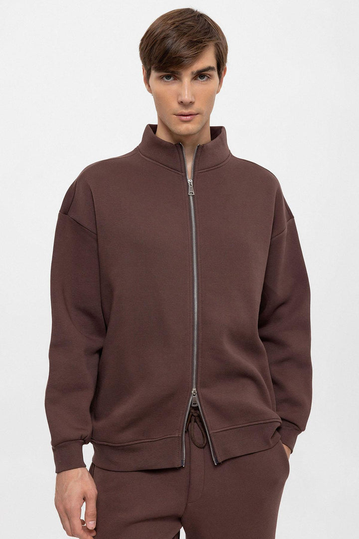 ANT High Collar Double Zipper Closure Men's Sweatshirt - Boynton Beach