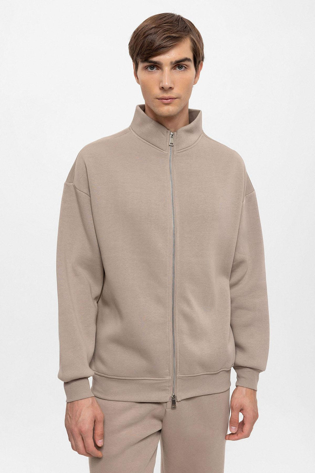 ANT High Collar Double Zipper Closure Men's Sweatshirt - Spring Valley