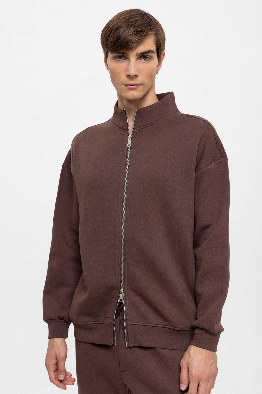ANT High Collar Double Zipper Closure Men's Sweatshirt - Boynton Beach