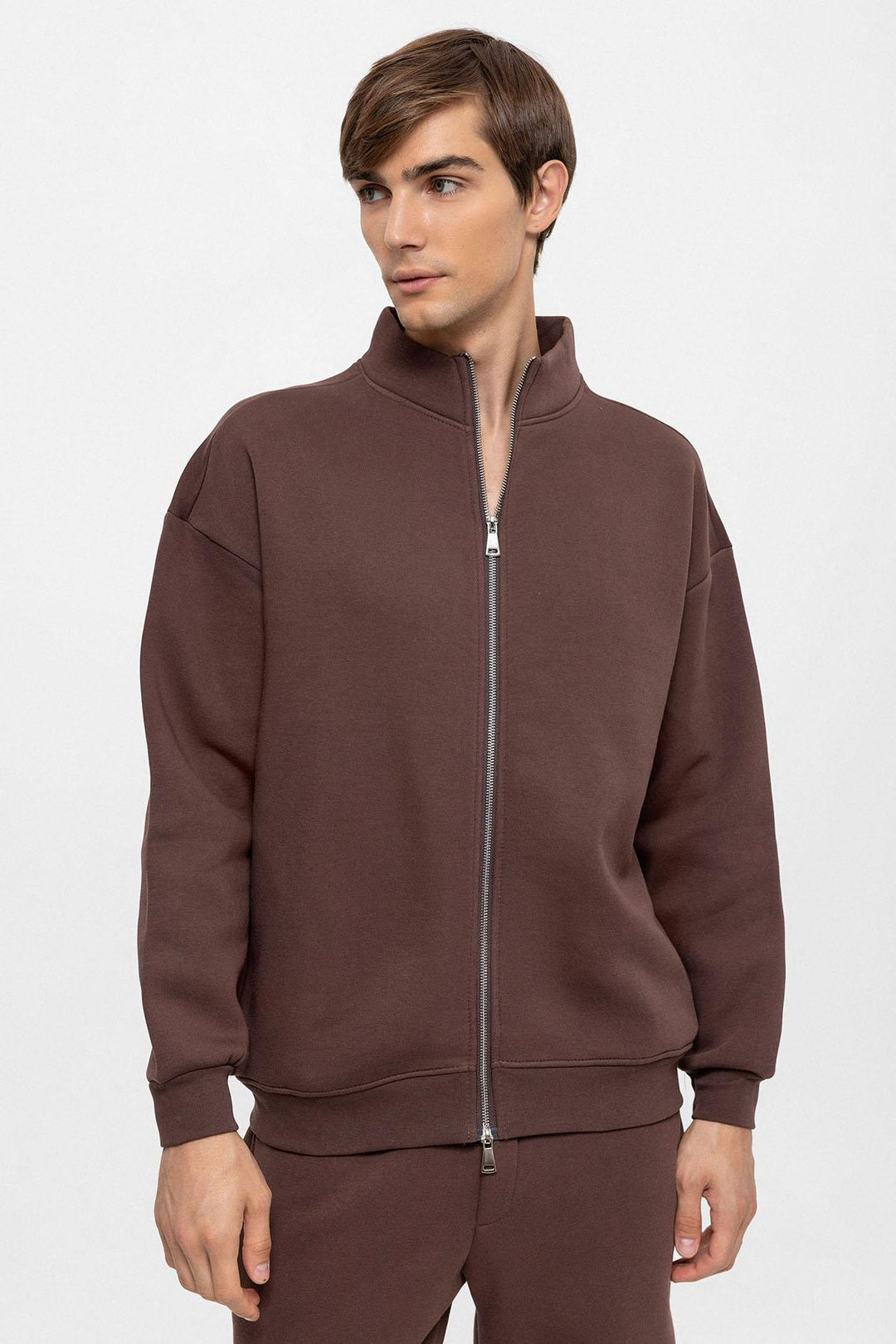 ANT High Collar Double Zipper Closure Men's Sweatshirt - Boynton Beach