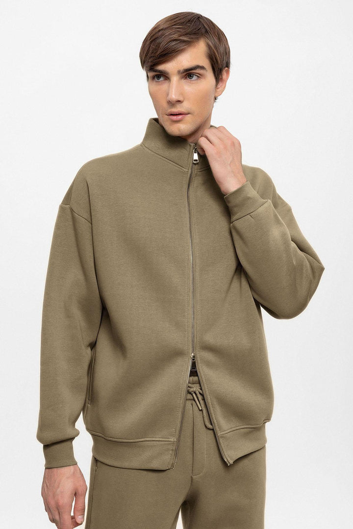 ANT High Collar Double Zipper Closure Men's Sweatshirt - Actopan