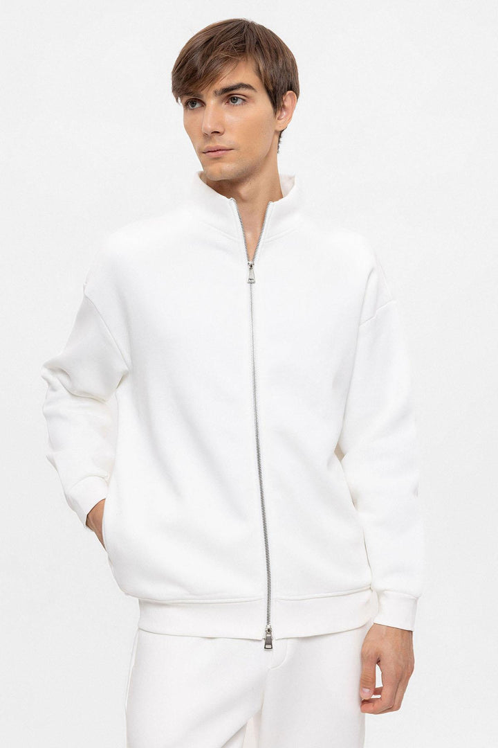 ANT High Collar Double Zipper Closure Men's Sweatshirt - Potomac