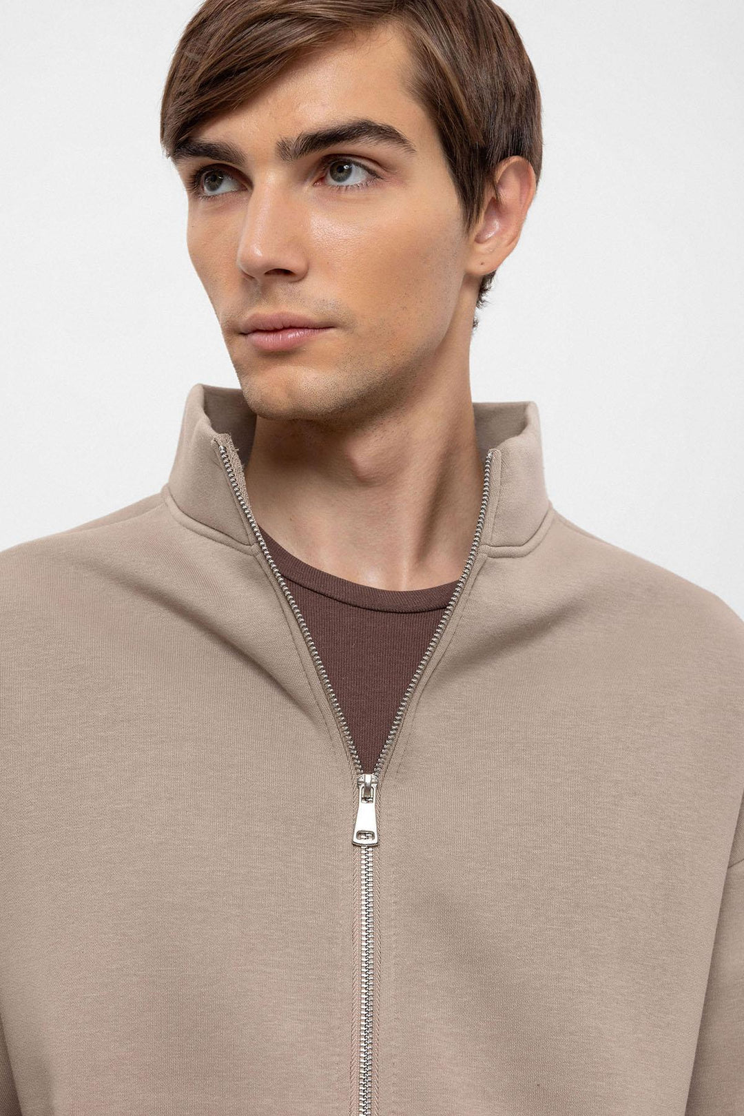 ANT High Collar Double Zipper Closure Men's Sweatshirt - Spring Valley