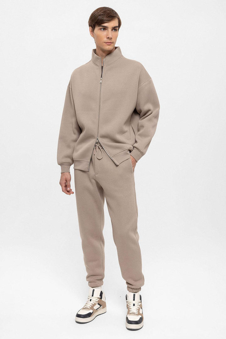ANT High Collar Double Zipper Closure Men's Sweatshirt - Spring Valley