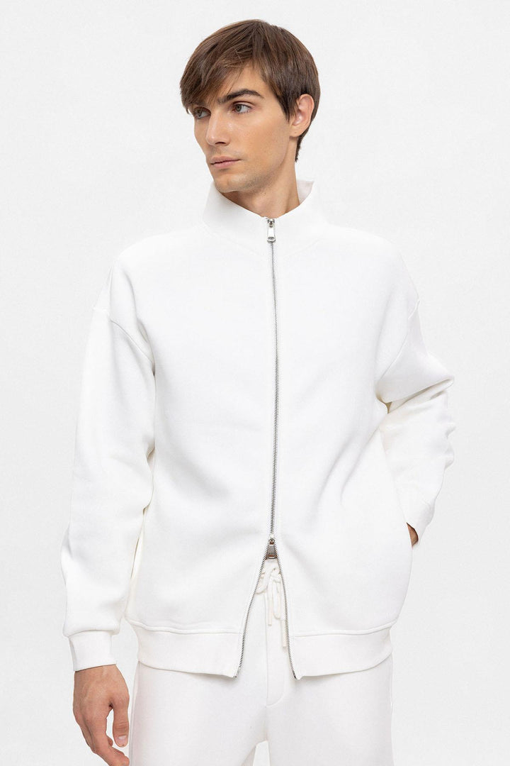 ANT High Collar Double Zipper Closure Men's Sweatshirt - Potomac