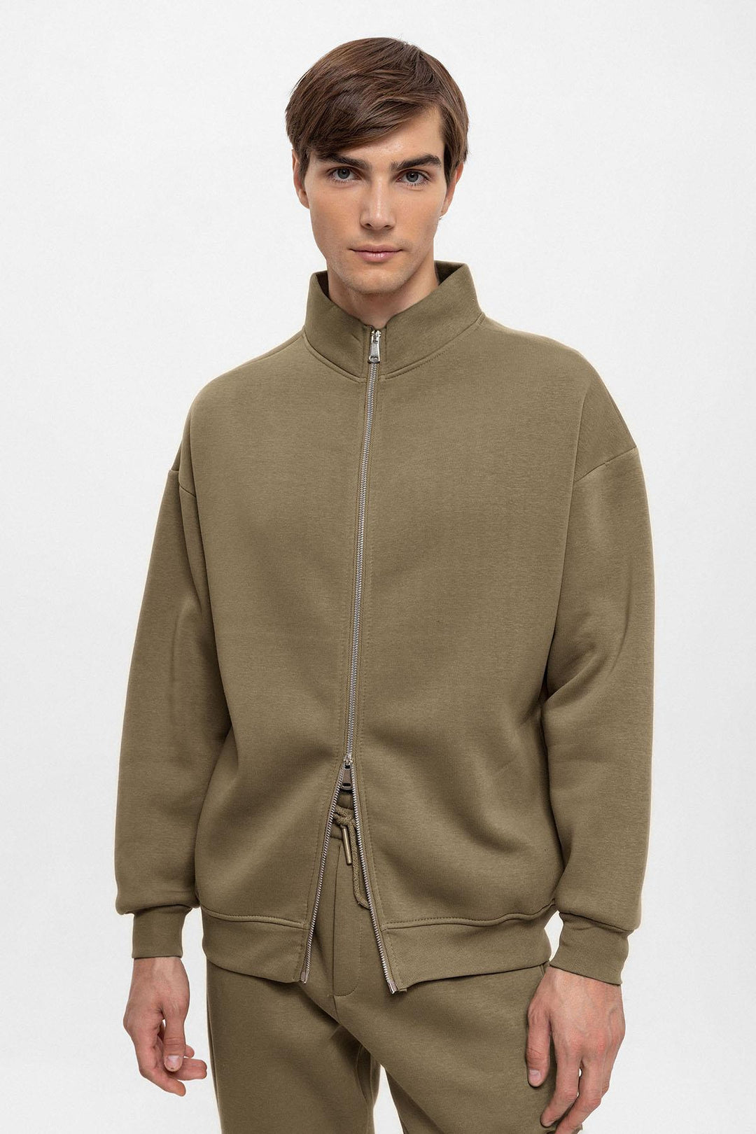 ANT High Collar Double Zipper Closure Men's Sweatshirt - Actopan