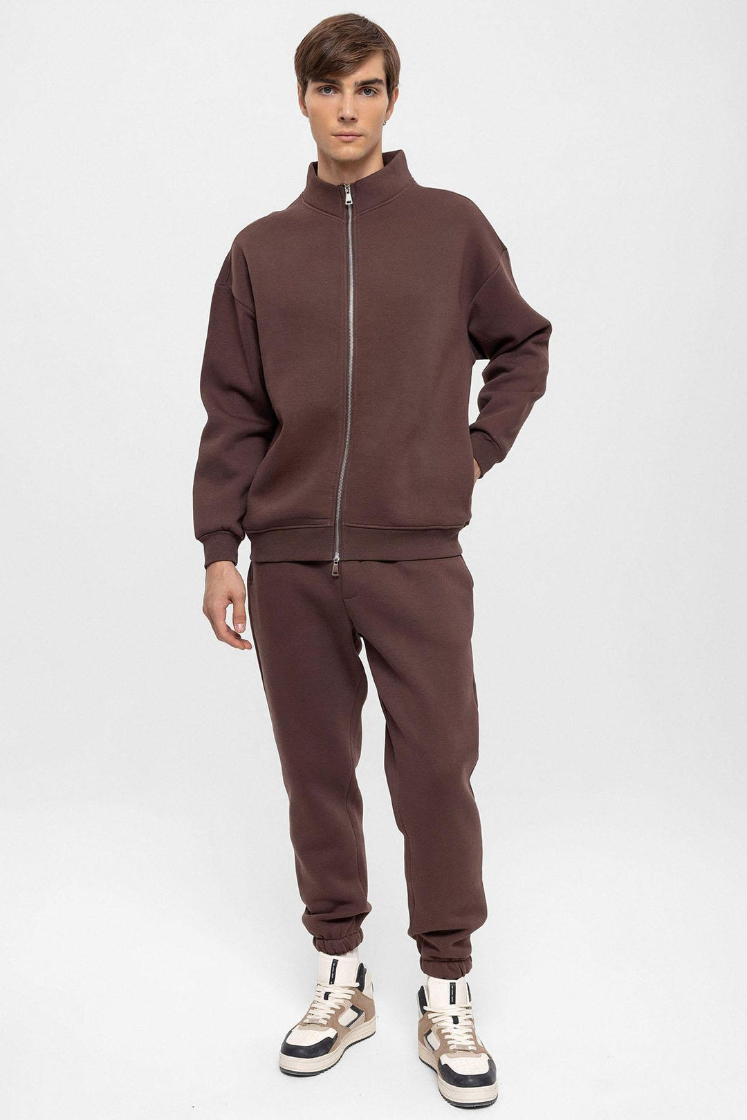 ANT High Collar Double Zipper Closure Men's Sweatshirt - Boynton Beach