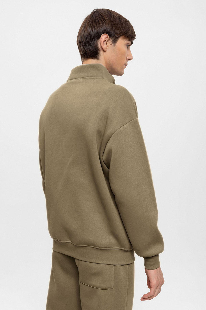 ANT High Collar Double Zipper Closure Men's Sweatshirt - Actopan
