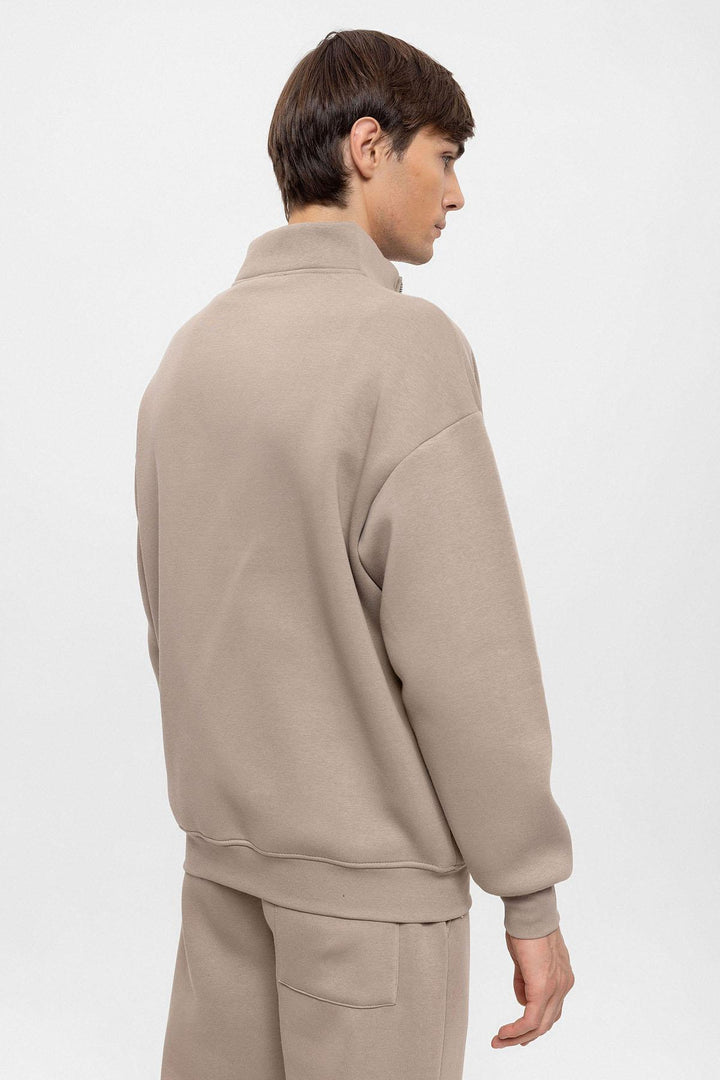 ANT High Collar Double Zipper Closure Men's Sweatshirt - Spring Valley