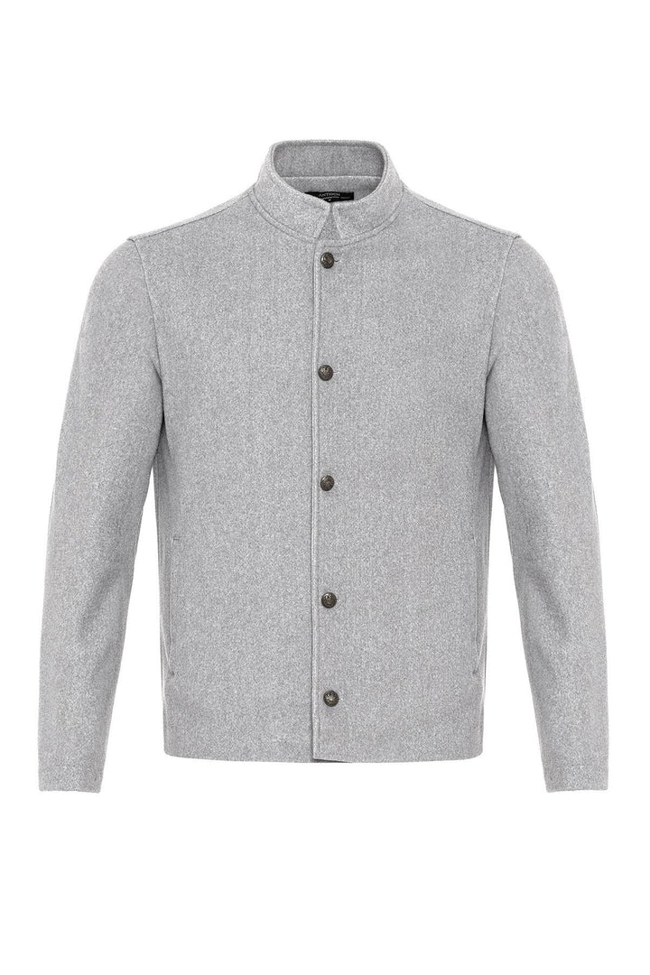 ANT High Collar Men's Cashmere Coat - Purísima de Bustos
