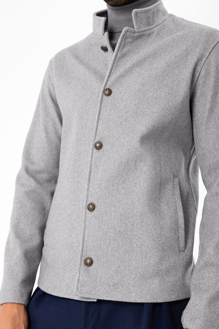 ANT High Collar Men's Cashmere Coat - Purísima de Bustos