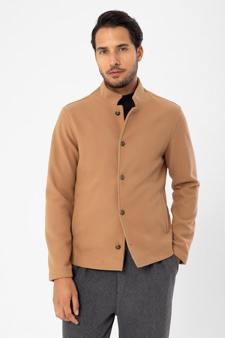 ANT High Collar Men's Cashmere Coat - Avondale