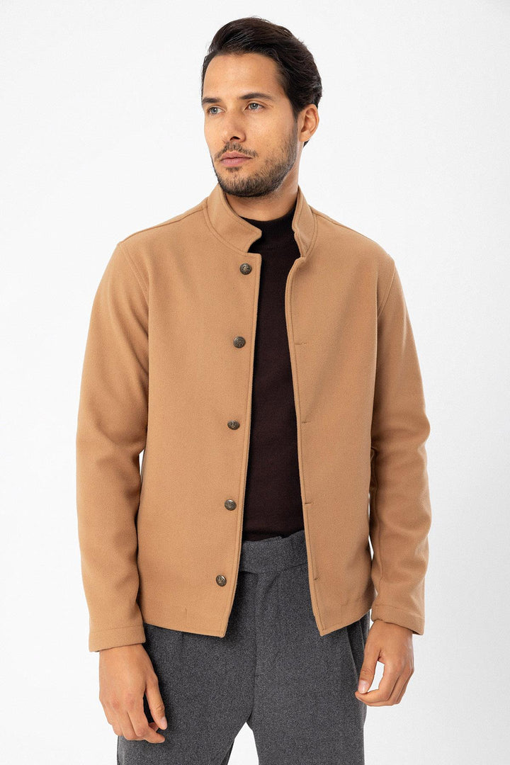 ANT High Collar Men's Cashmere Coat - Avondale