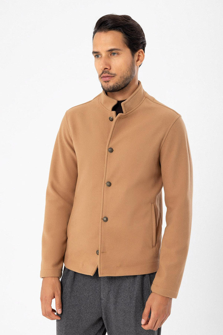 ANT High Collar Men's Cashmere Coat - Avondale