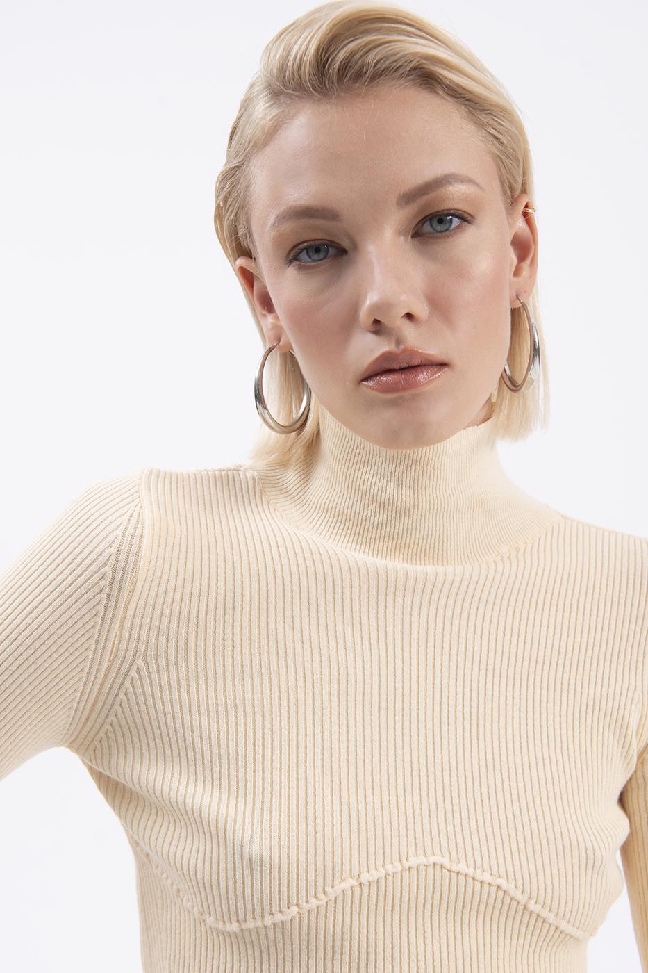 BSL Women High neck knitted blouse - Lake Ridge