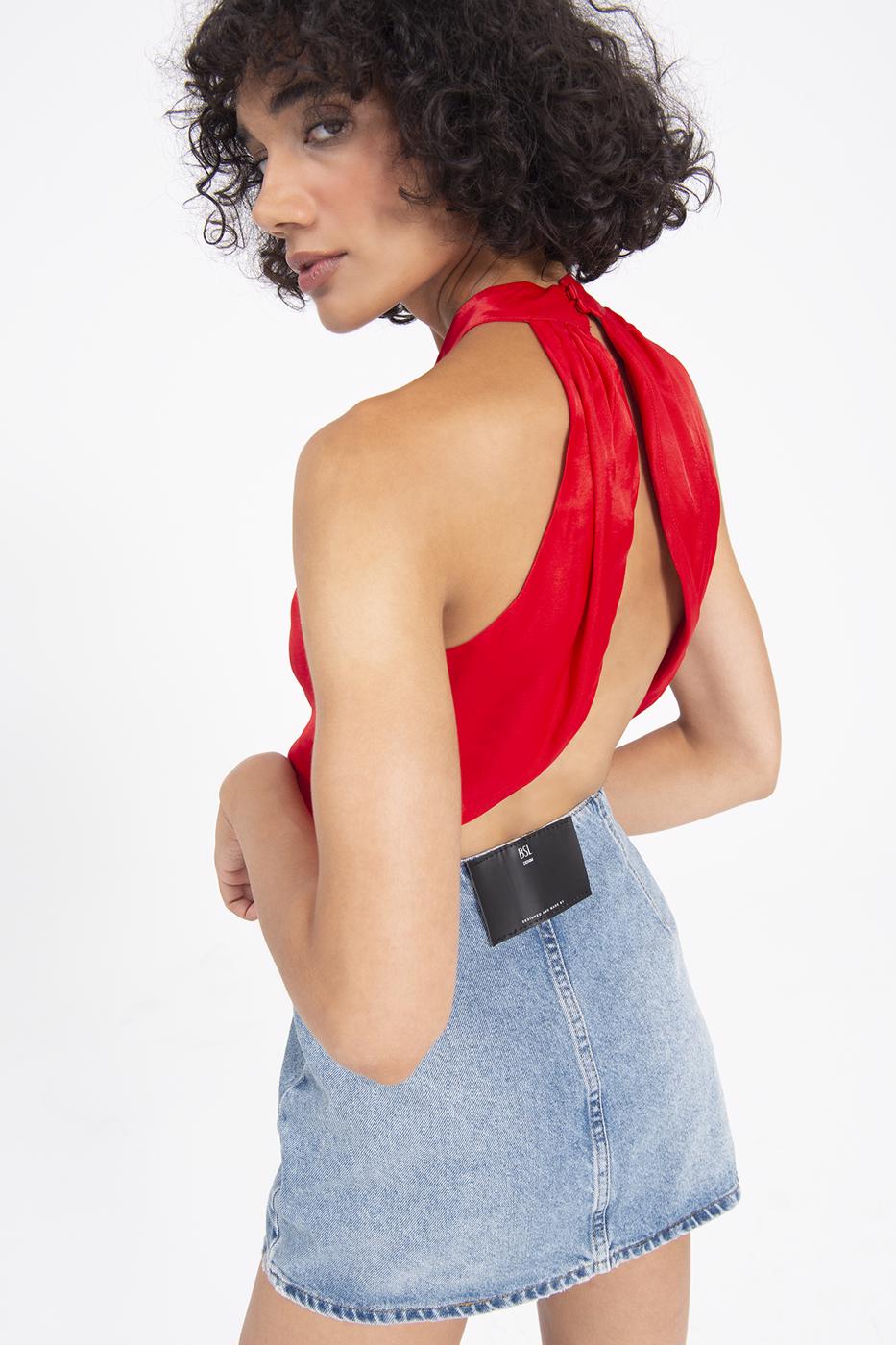 BSL Women High Neck Double Breast Sleeveless Blouse - Póvoa de Varzim