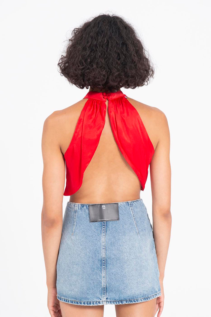 BSL Women High Neck Double Breast Sleeveless Blouse - Póvoa de Varzim