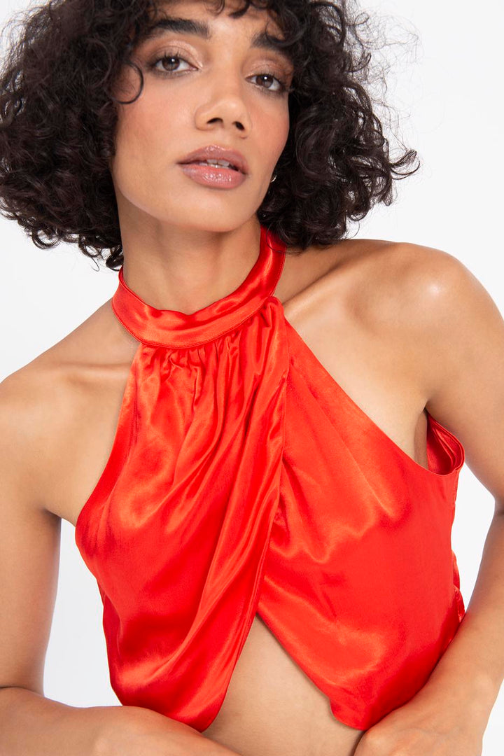 BSL Women High Neck Double Breast Sleeveless Blouse - Caldwell