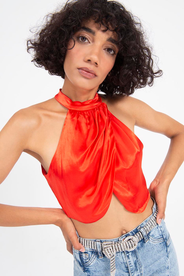 BSL Women High Neck Double Breast Sleeveless Blouse - Caldwell