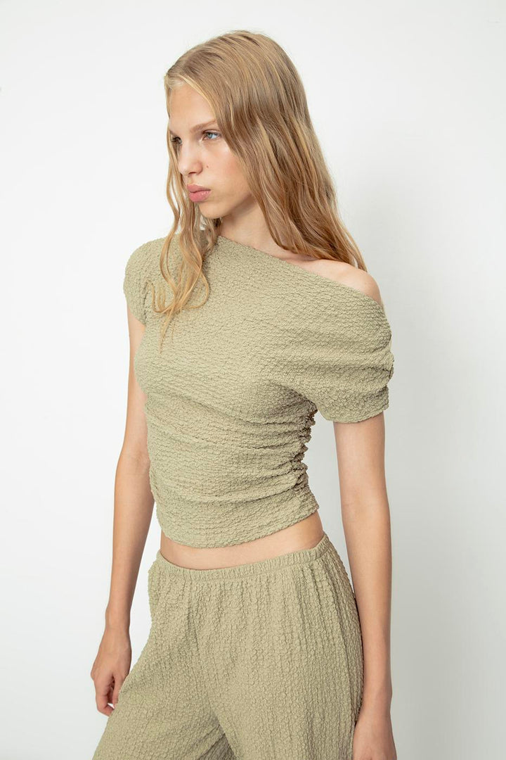 BSL Women Textured Carmen Collar Blouse - St. Catharines