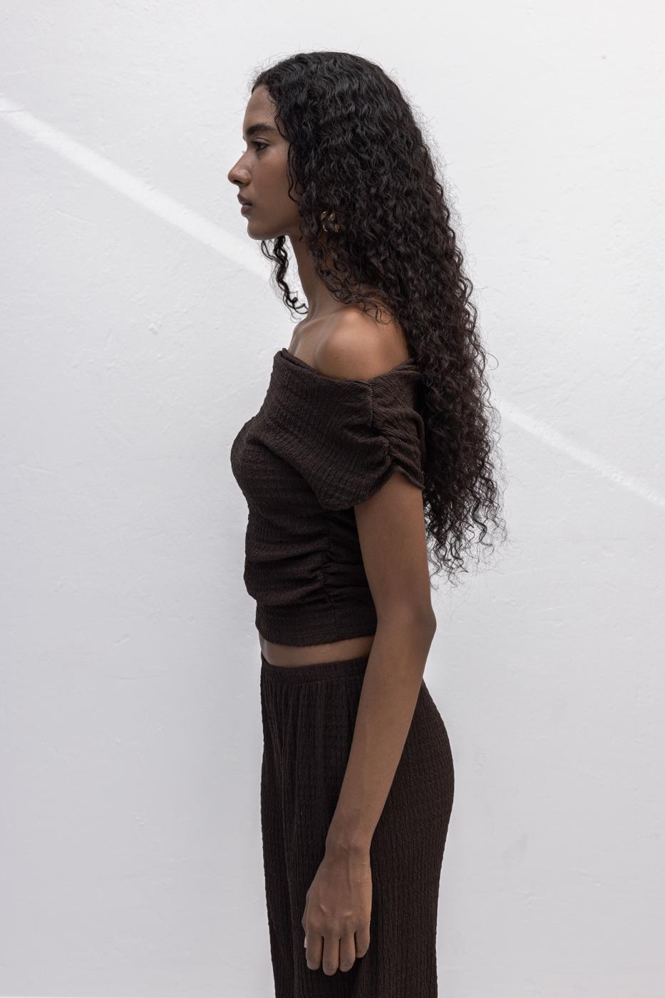 BSL Women Textured Carmen Collar Blouse - Dzhankoi