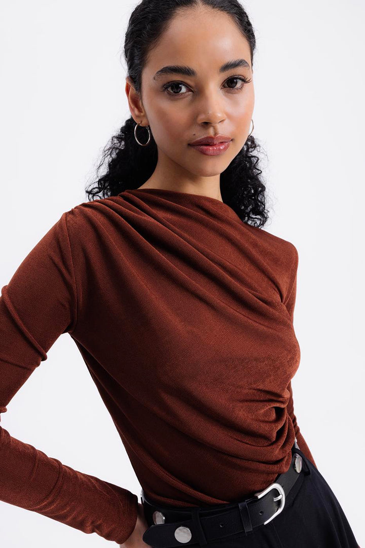 BSL Women Draped Boat Neck Blouse - Ciudad de Huajuapam de León