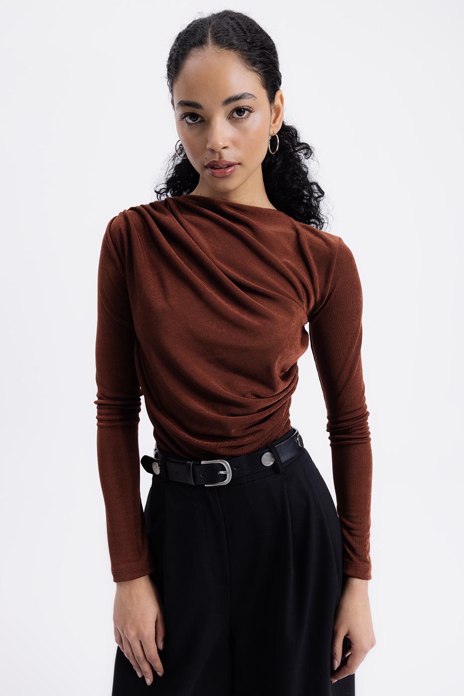 BSL Women Draped Boat Neck Blouse - Ciudad de Huajuapam de León