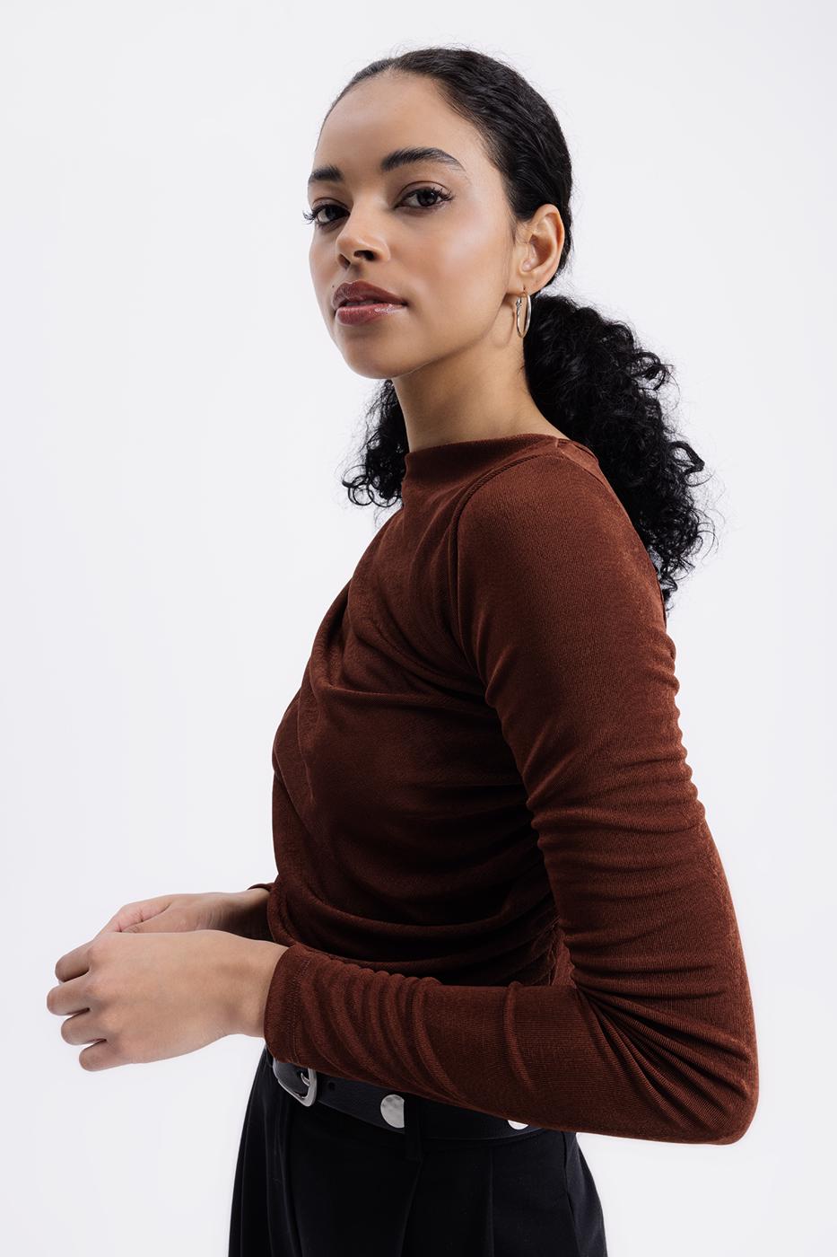 BSL Women Draped Boat Neck Blouse - Ciudad de Huajuapam de León