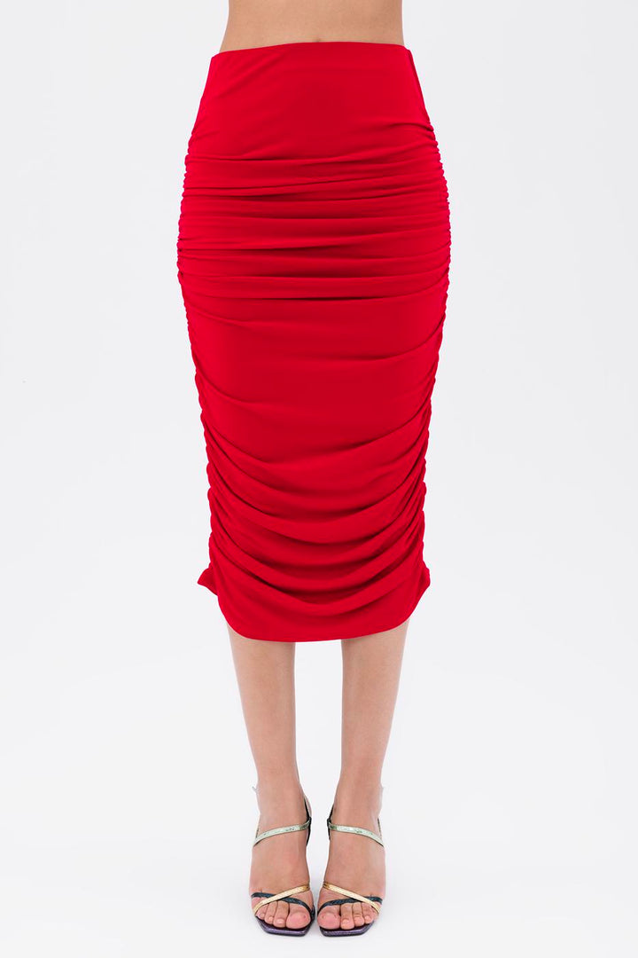 BSL Women Draped Midi Pencil Skirt - Leavenworth