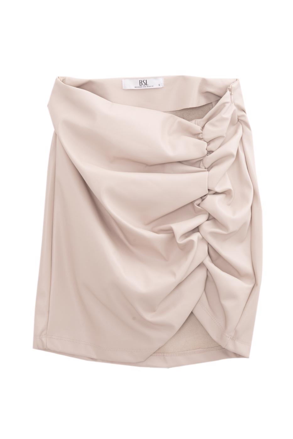 BSL Women Drapped faux leather mini skirt - Loughborough