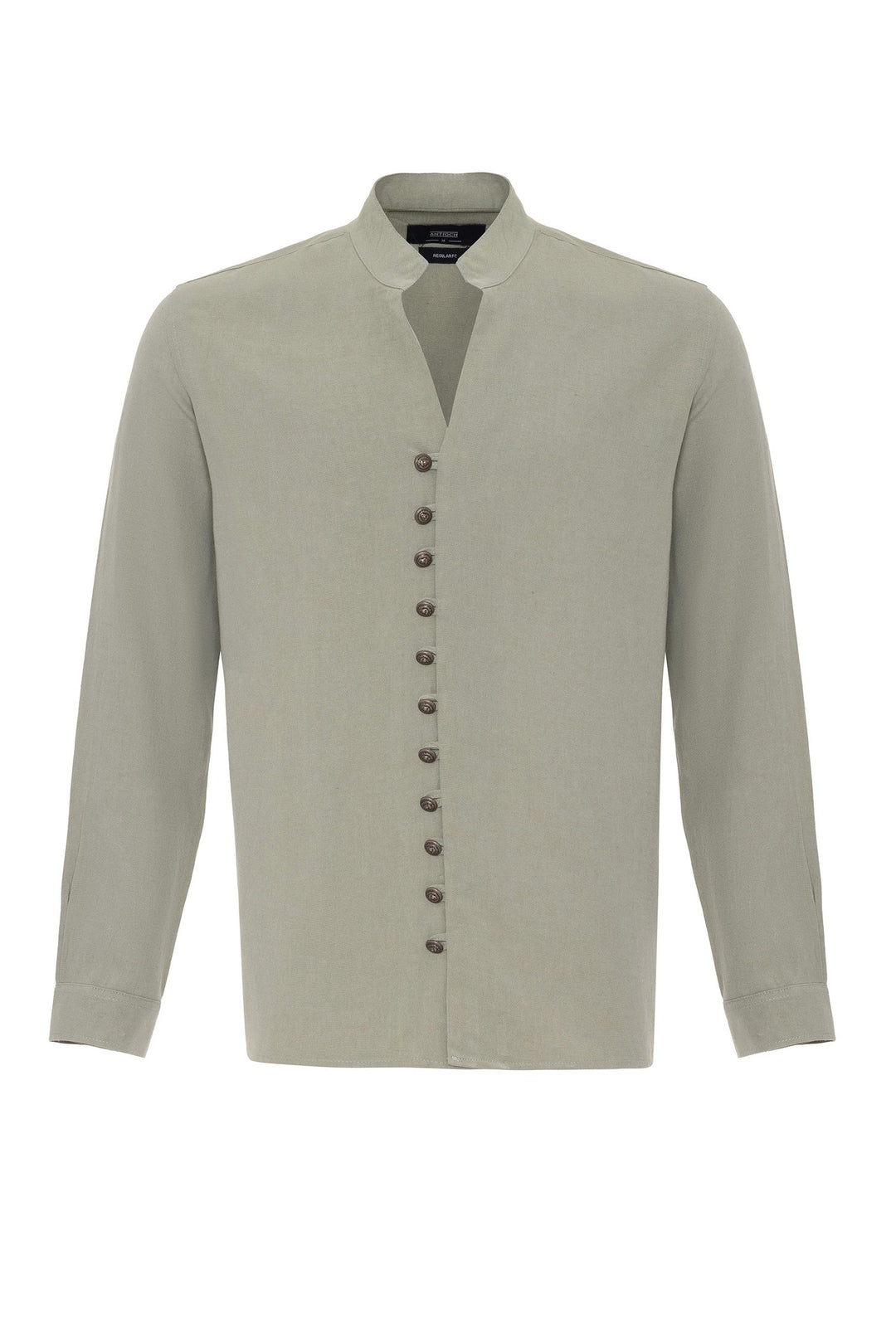 ANT Button Detailed Stand Up Collar Men's Shirt - Yecapixtla