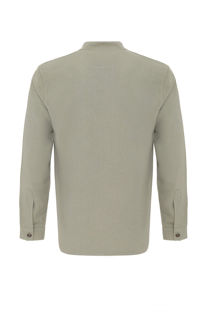 ANT Button Detailed Stand Up Collar Men's Shirt - Yecapixtla