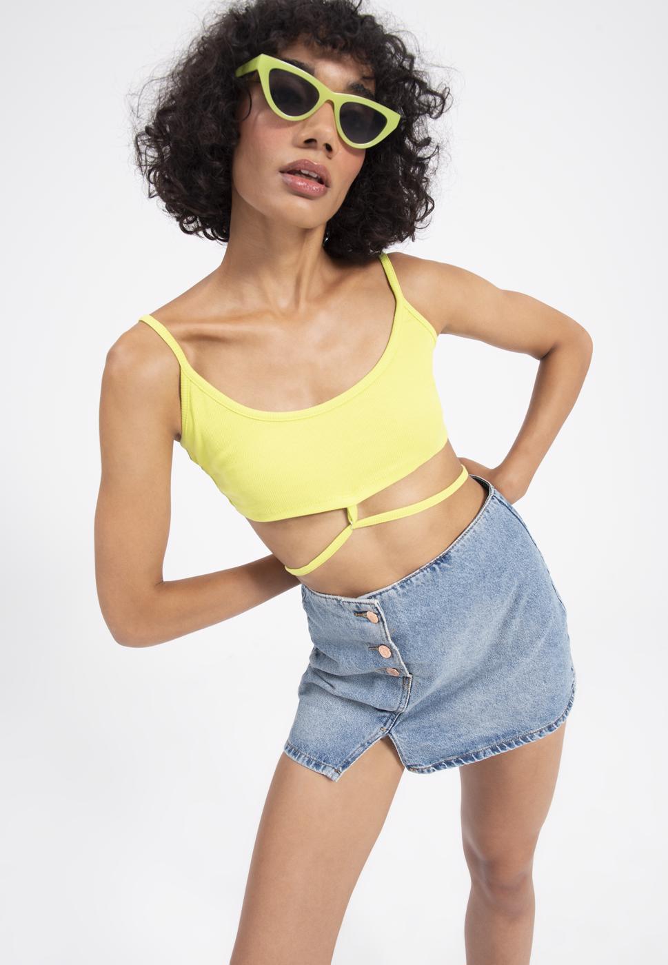 BSL Women Button detailed denim mini skirt - Heusden