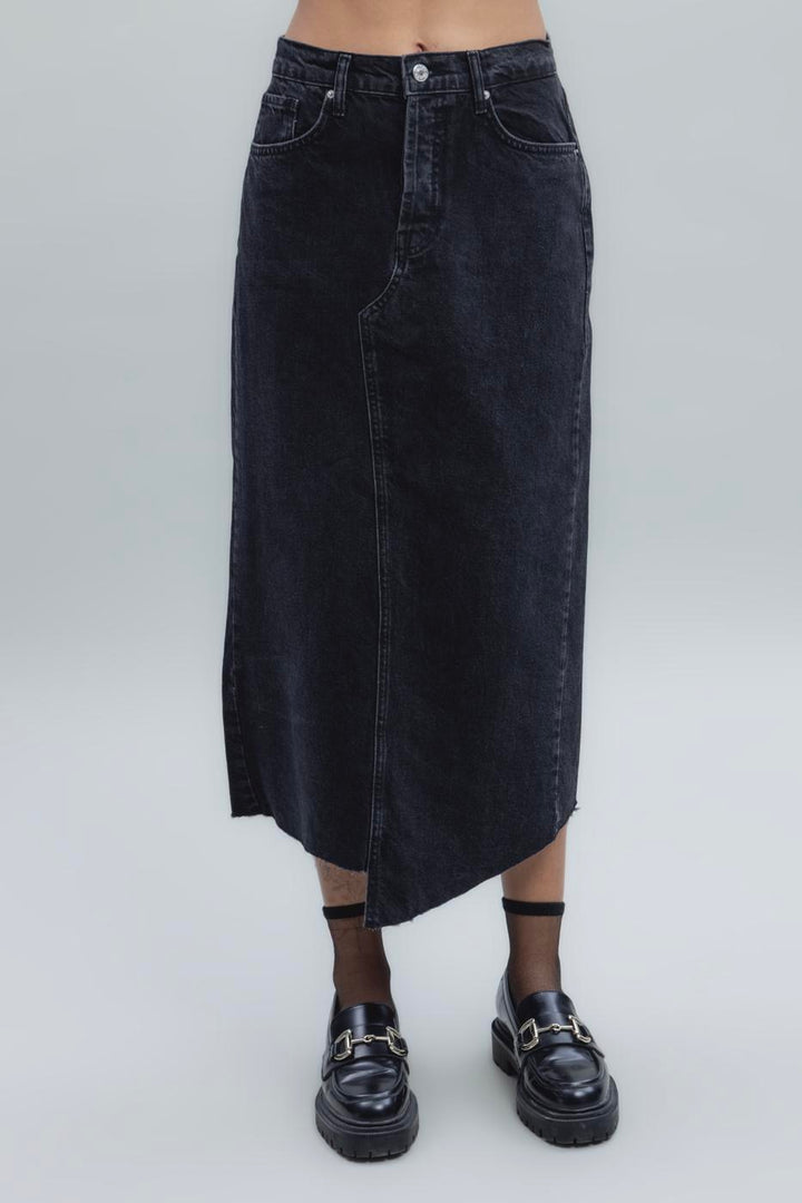 BSL Women Low Waist Midi Denim Skirt - Tulcea