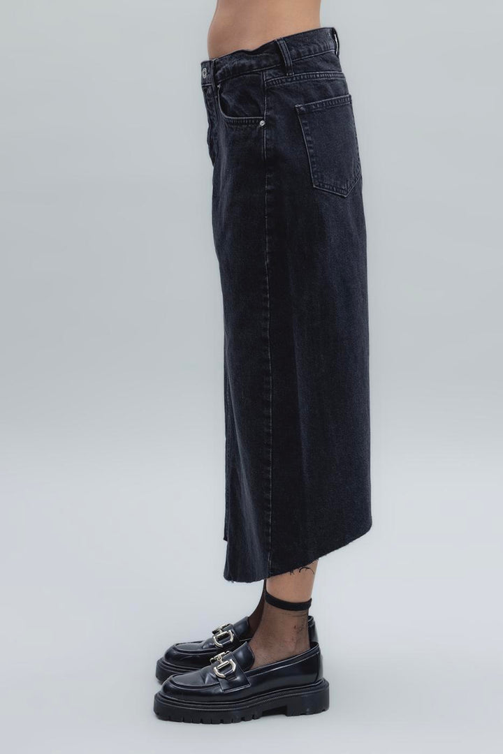 BSL Women Low Waist Midi Denim Skirt - Tulcea